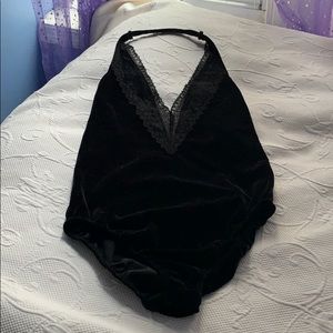 Velvet black bodysuit
